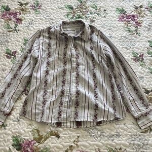 Boho Long Sleeve Flower Dress Shirt